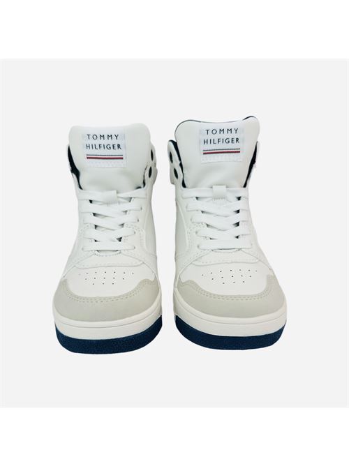 Sneakers alta bianca TOMMY HILFIGER | 33642BEIGE BIANCO BLU